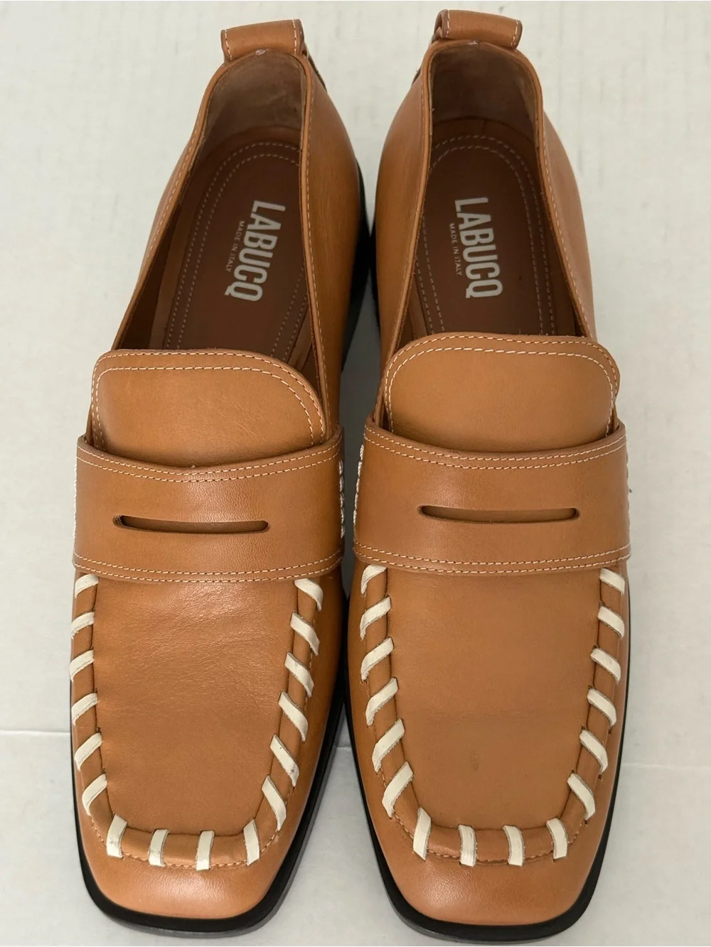 Labucq George Loafers with White Stitching Size 40